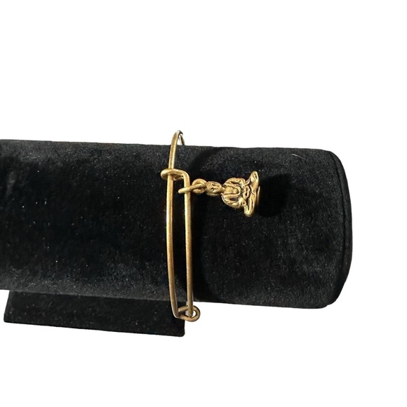 Signed Alex & Ani Gold Tone 4 Charms Buddha Adjustable Bangle Bracelet 7” NWT - Picture 7 of 14